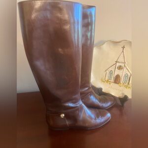VTG Women's Brown Leather Ferragamo Boots Sz 7 Made In Italy
